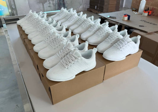 Unisex Vegan White Groovies Split Sole Dance Trainer