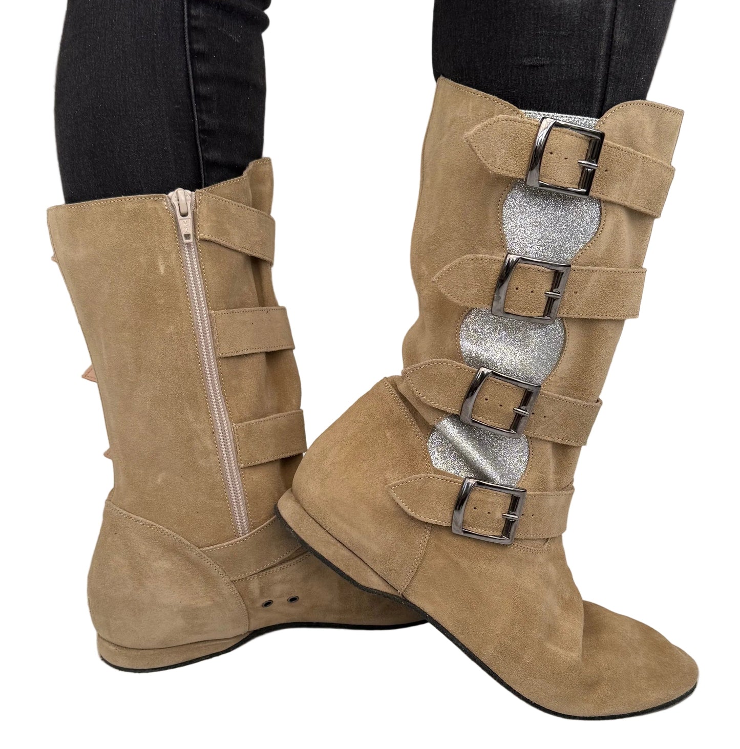 FINAL SALE Leo Dance Beige Suede Tall Boot