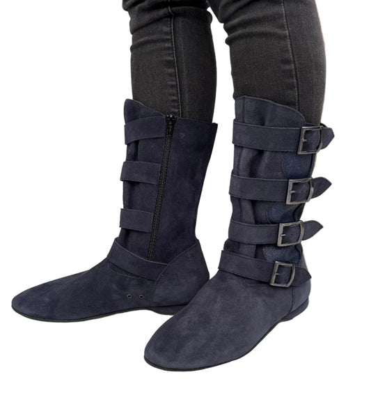 FINAL SALE Leo Dance Navy Suede and Navy Sparkle Bootie