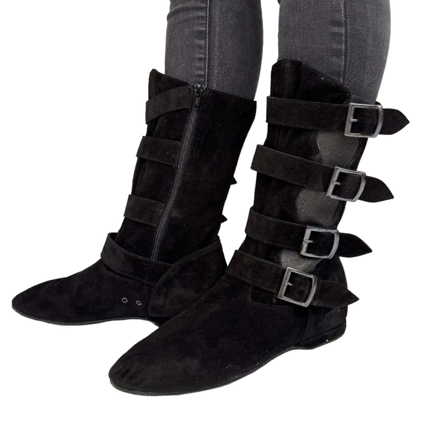 FINAL SALE Leo Dance Black Suede and Black Sparkle Bootie