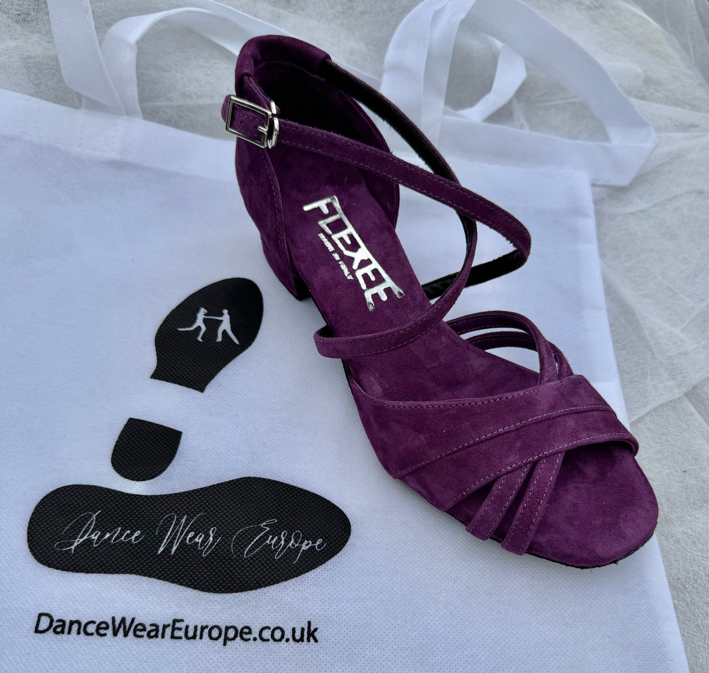 Flexee Brand Sonja Dance Sandal- Purple Italian Suede Sole
