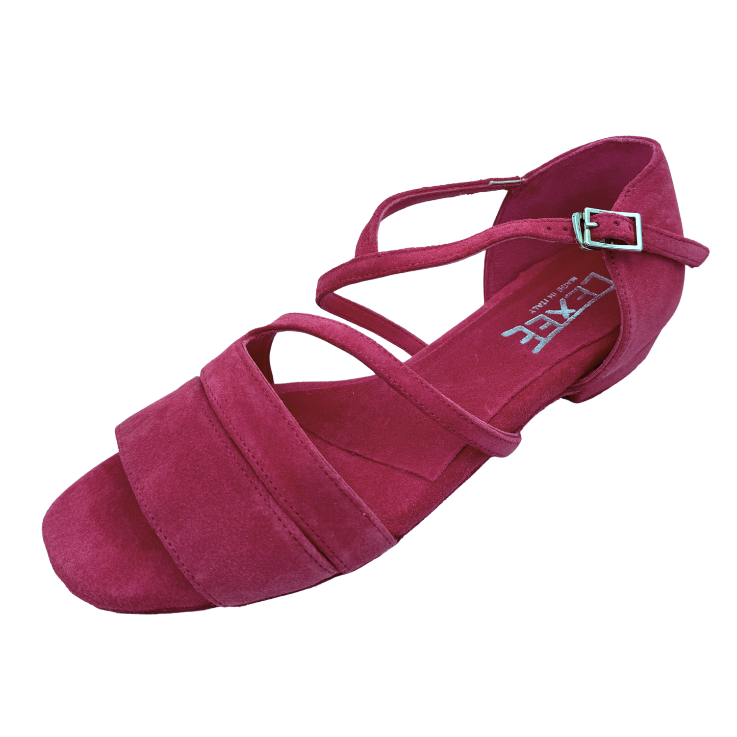 Flexee Brand - Exclusive Collection Jewel Dance Sandal - Fuchsia Italian Leather Suede Sole