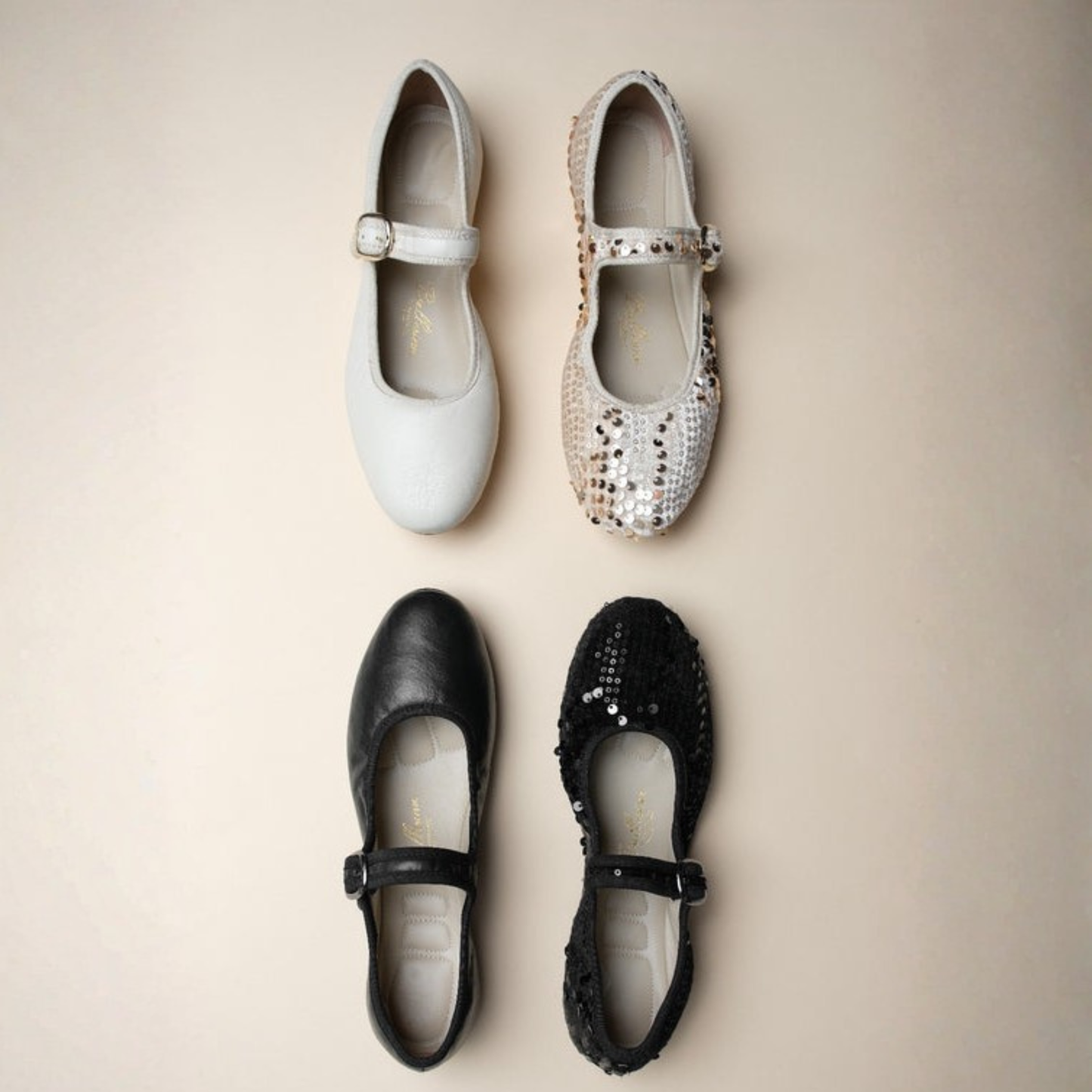 Almost White Soft Leather PortDance Indoor & Outdoor Ballerina Flat