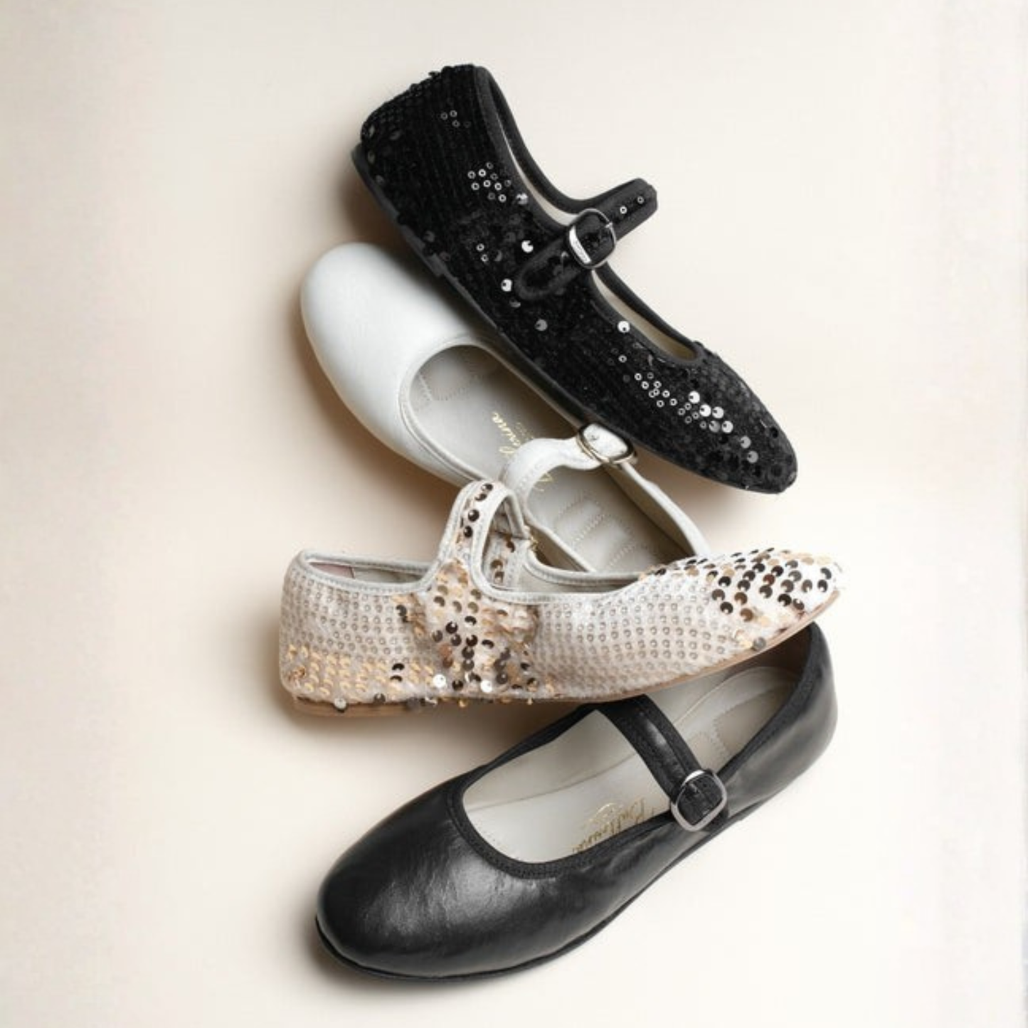 Almost White Soft Leather PortDance Indoor & Outdoor Ballerina Flat