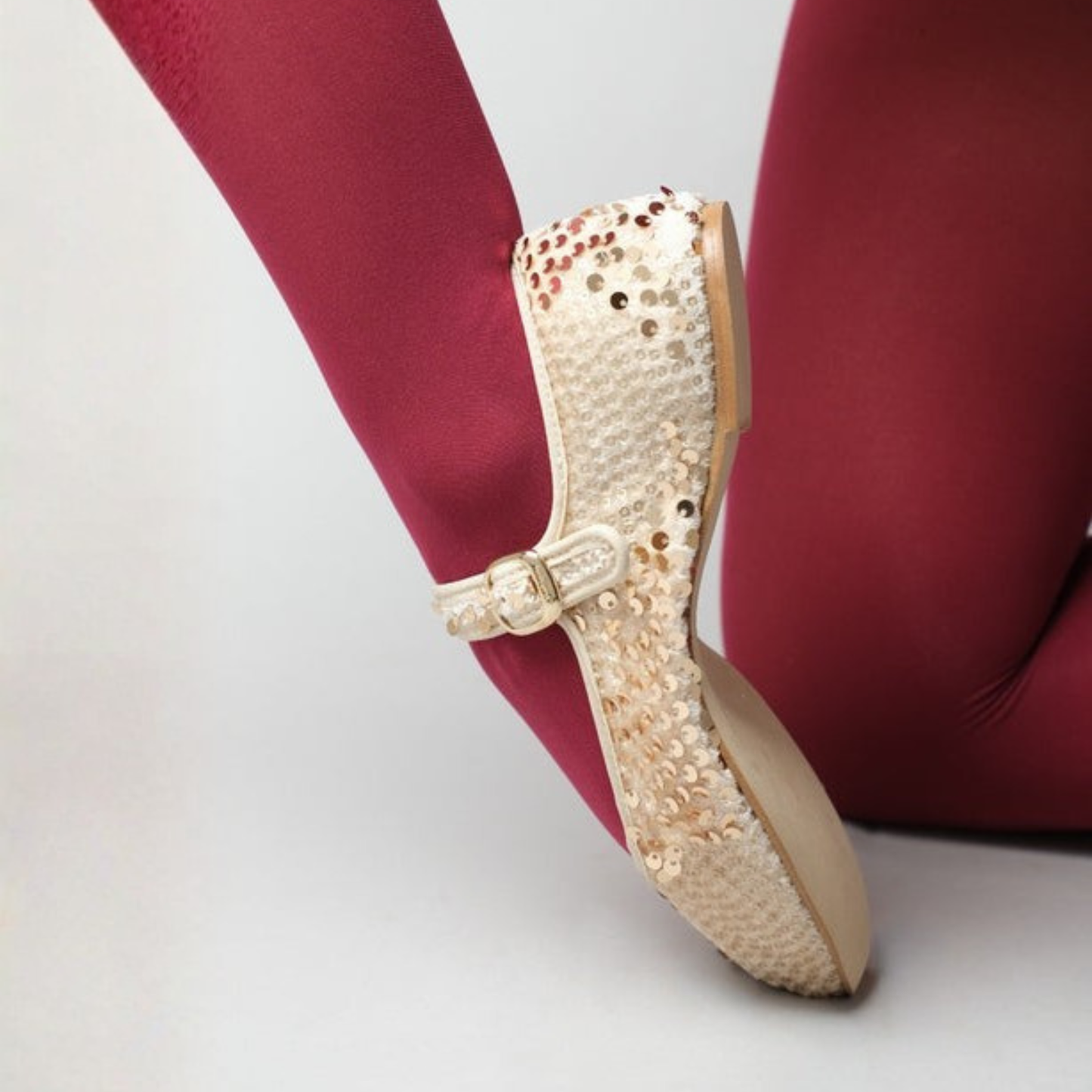 Almost White Soft Leather PortDance Indoor & Outdoor Ballerina Flat