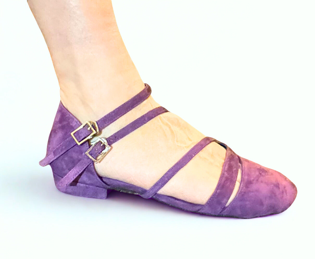 Purple Lynia 2CM Low Heel Dance Sandal