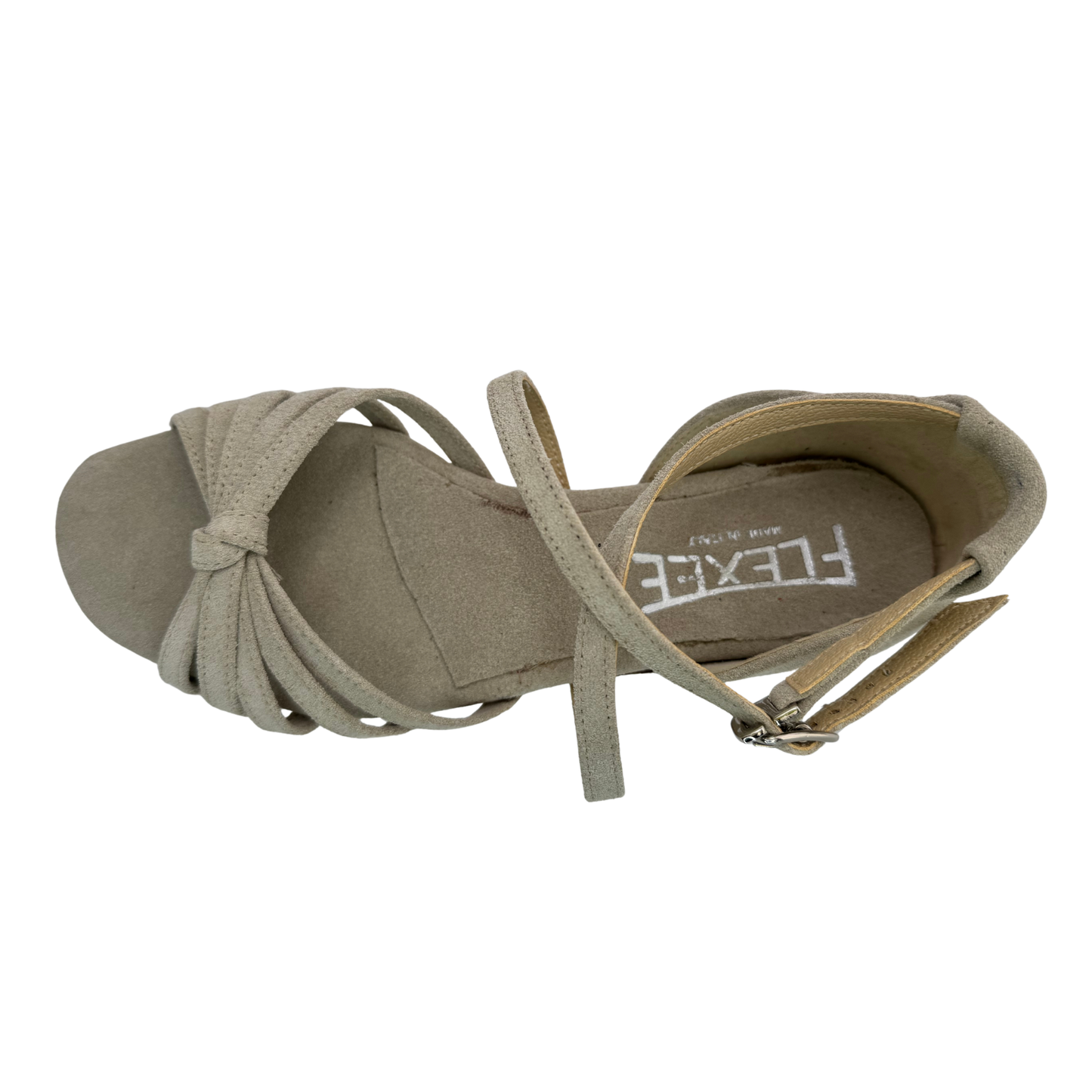 Rosa Stone Suede Low Heel Dance Sandal