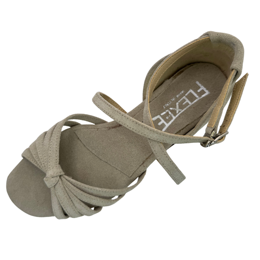 Rosa Stone Suede Low Heel Dance Sandal