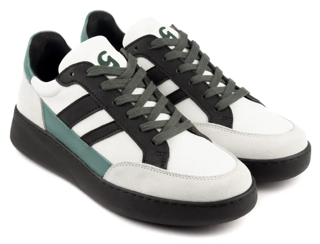 Portdance PD GR Helsinki White/Black/Green Dance Sneaker- Groovies