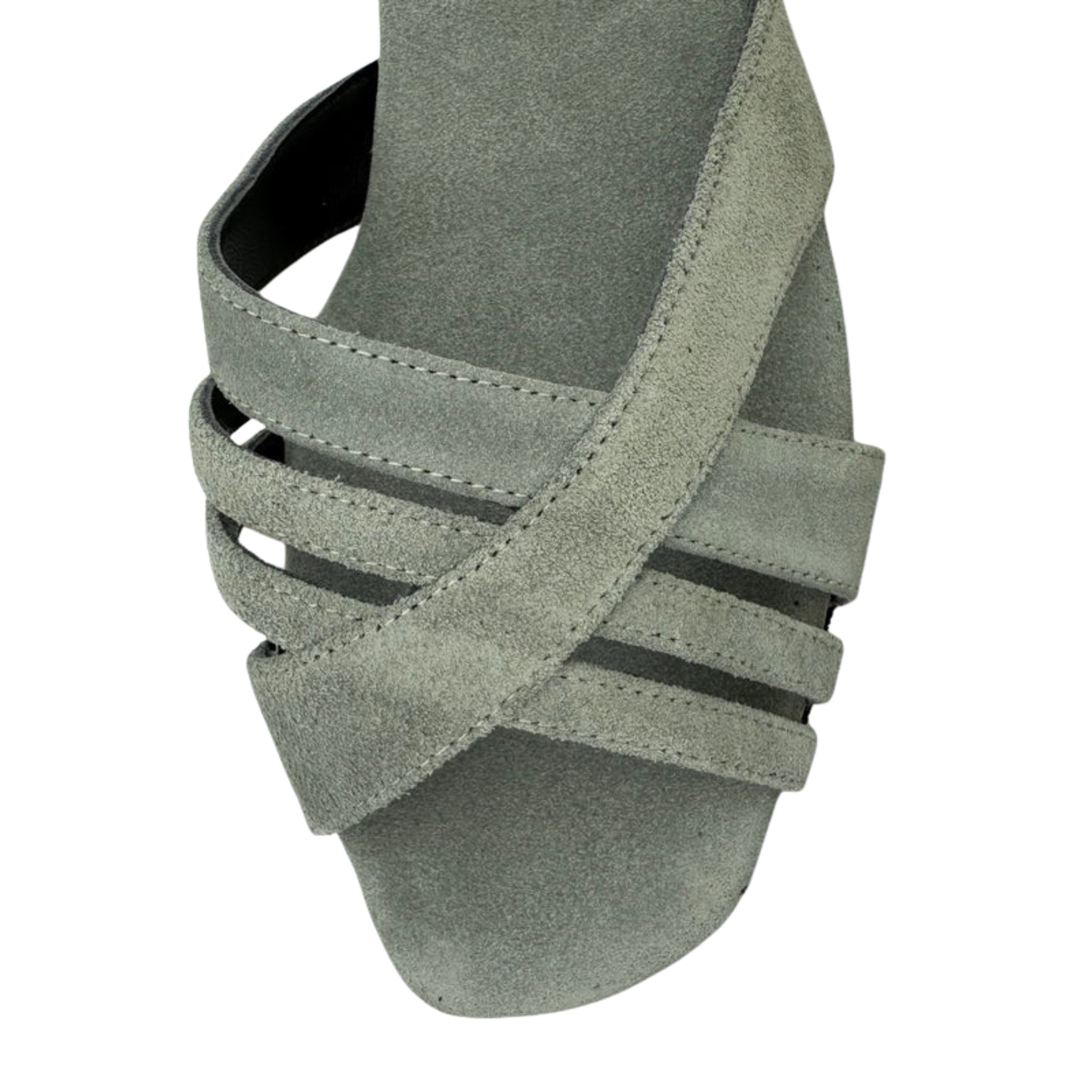 Sonjia Grey Suede Low Heel Dance Sandal