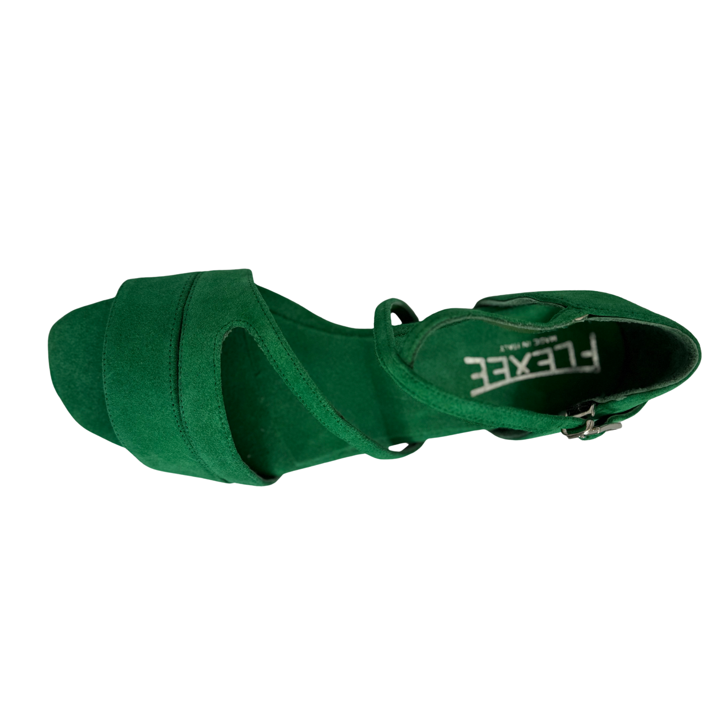 Flexee Brand - Exclusive Collection Jewel Dance Sandal - Emerald Italian Leather Suede Sole