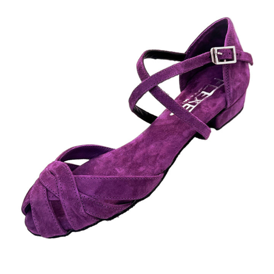 Flexee Brand Wrap Star Dance Sandal - Purple Suede with Suede Sole