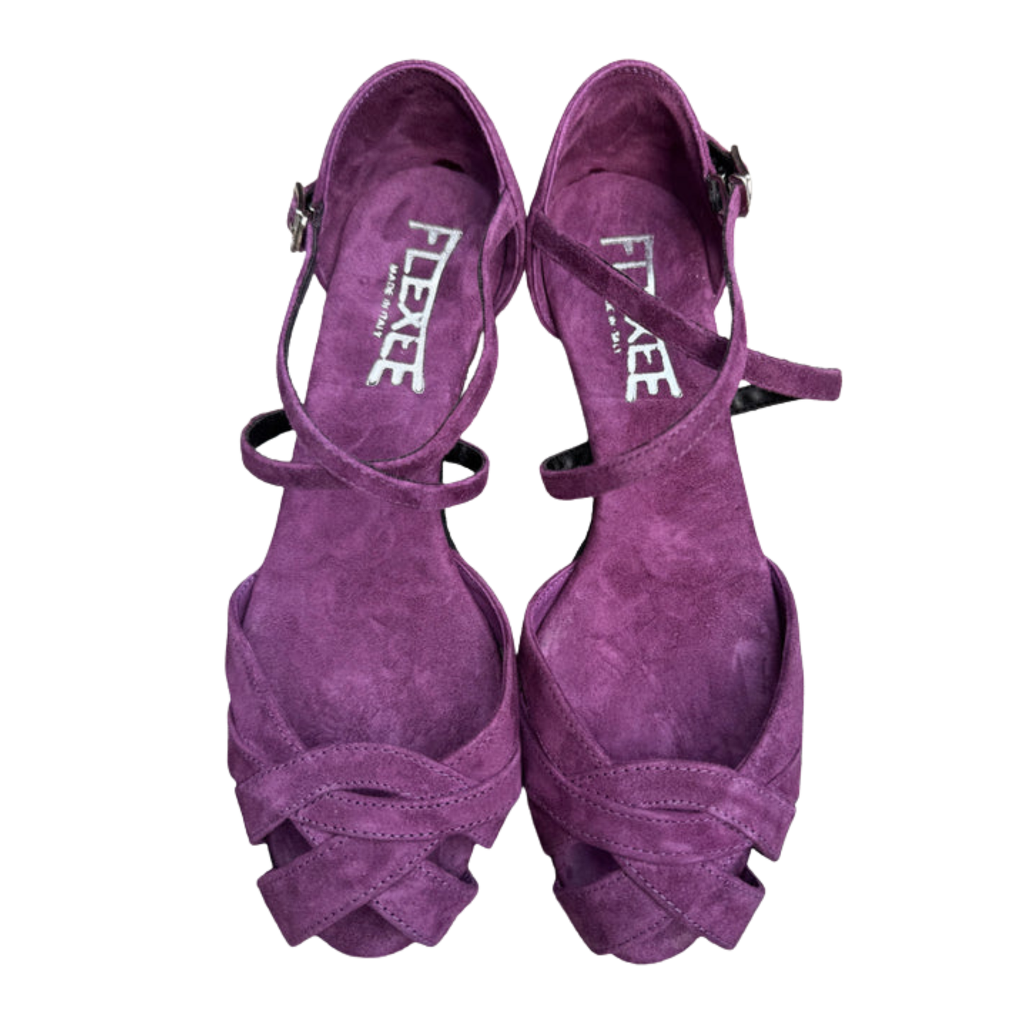 Flexee Brand Wrap Star Dance Sandal - Purple Suede with Suede Sole