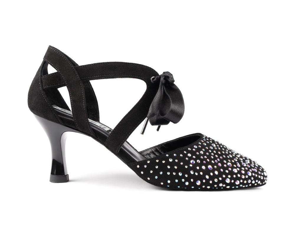 PortDance  - PD ALICE Black Nubuck & Crystals – Heel 55