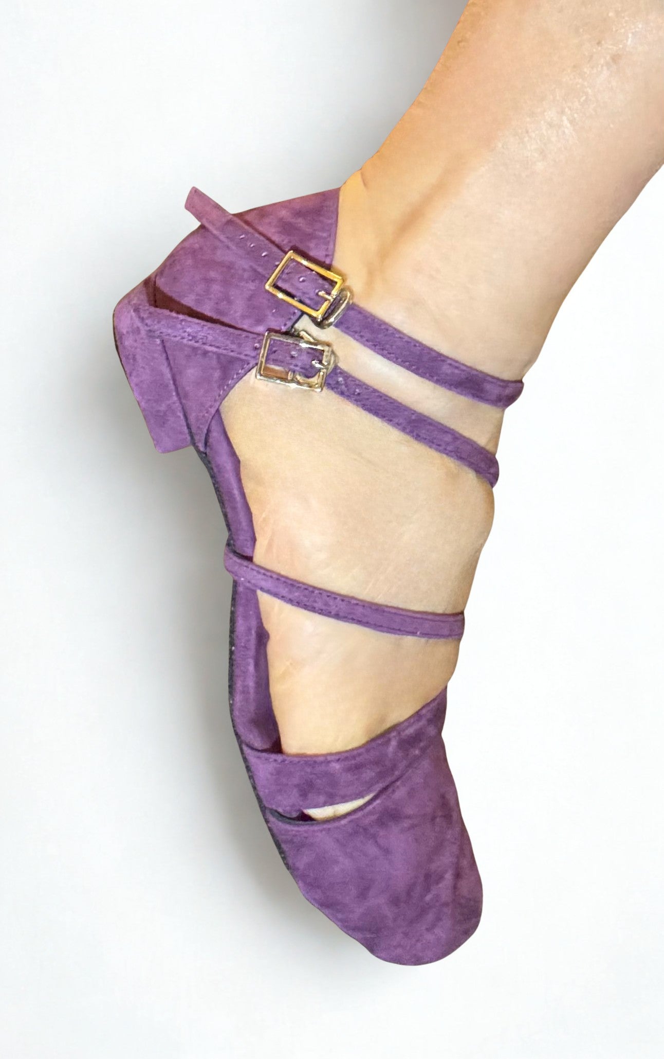 Purple Lynia 2CM Low Heel Dance Sandal