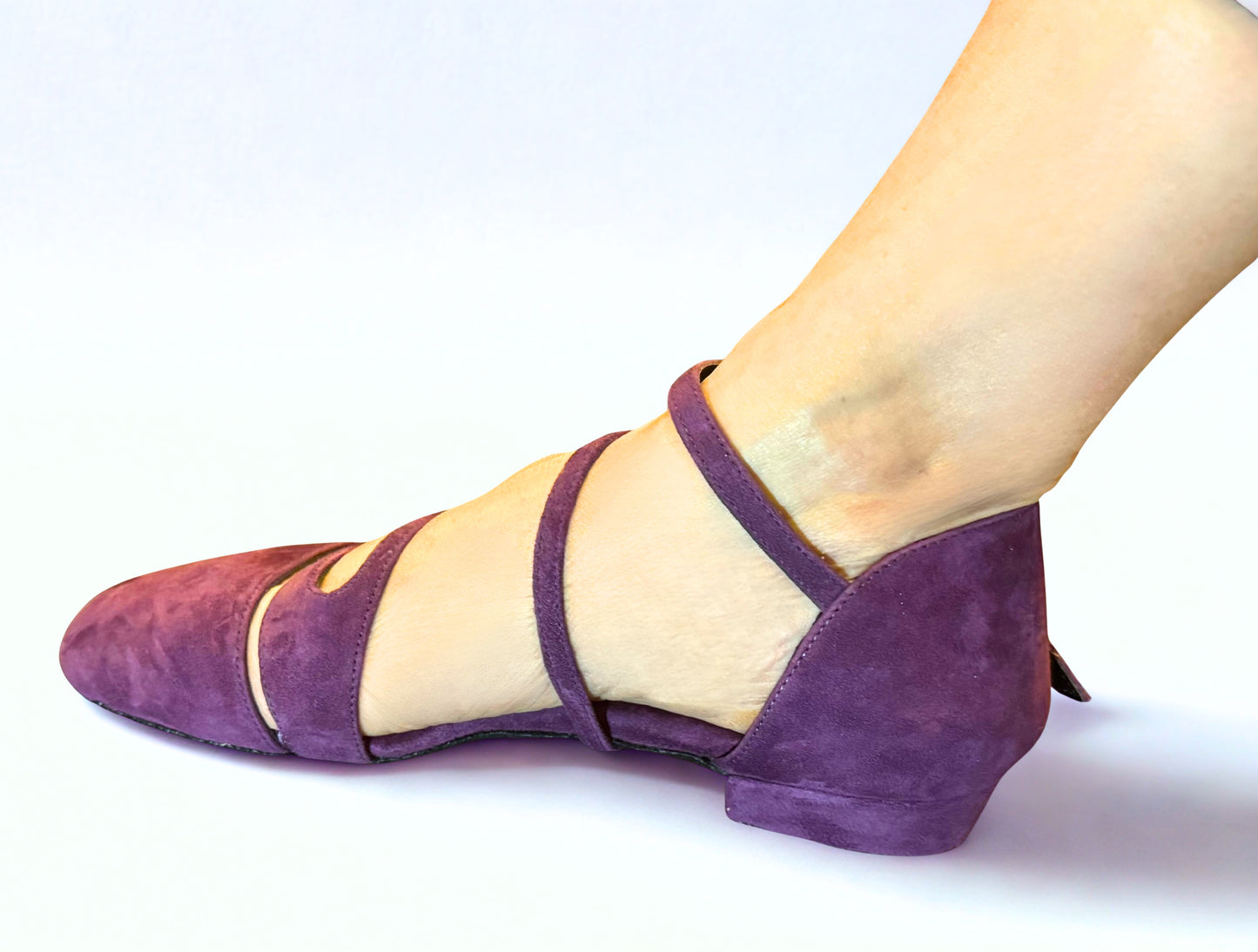 Purple Lynia 2CM Low Heel Dance Sandal