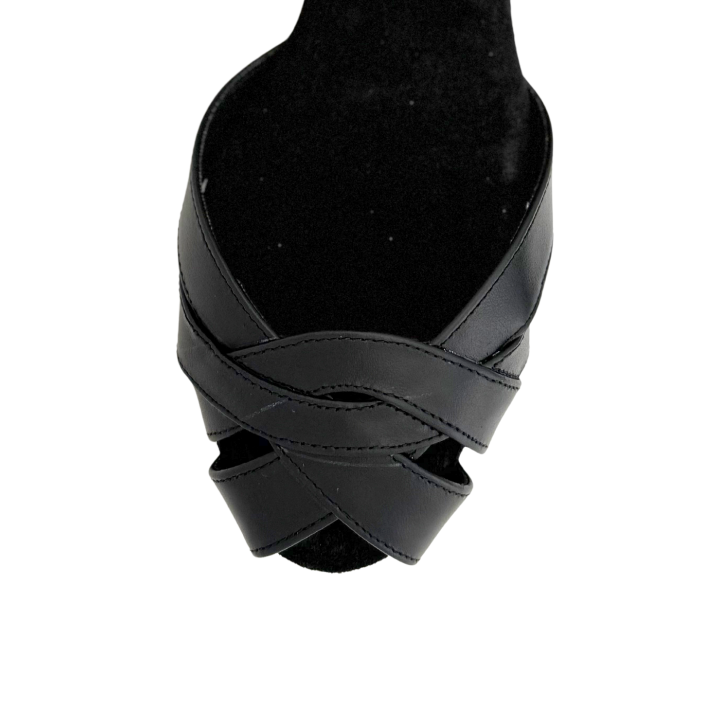 Flexee Brand Wrap Star Dance Sandal- Black Italian Smooth Leather with Suede Sole